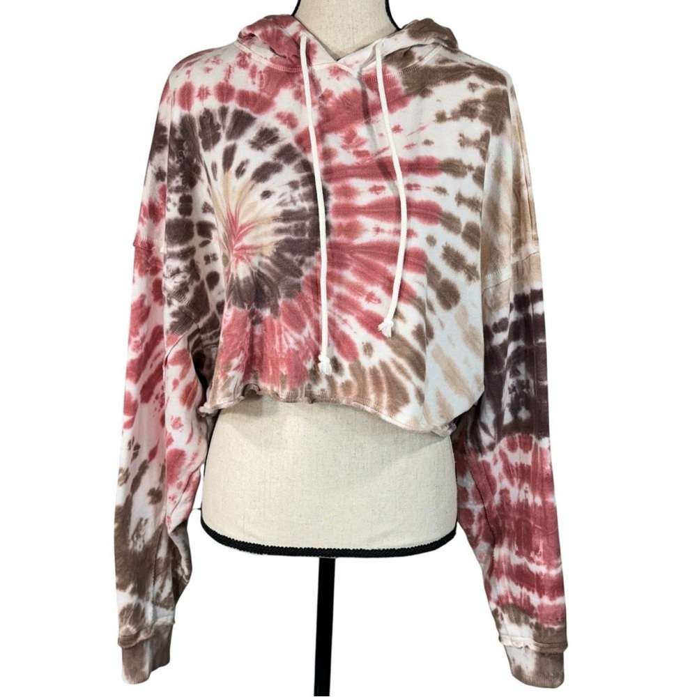 Aeropostale Multicolor Tye Die Hoody Cropped Crop Pullover Sweater Women’s Large